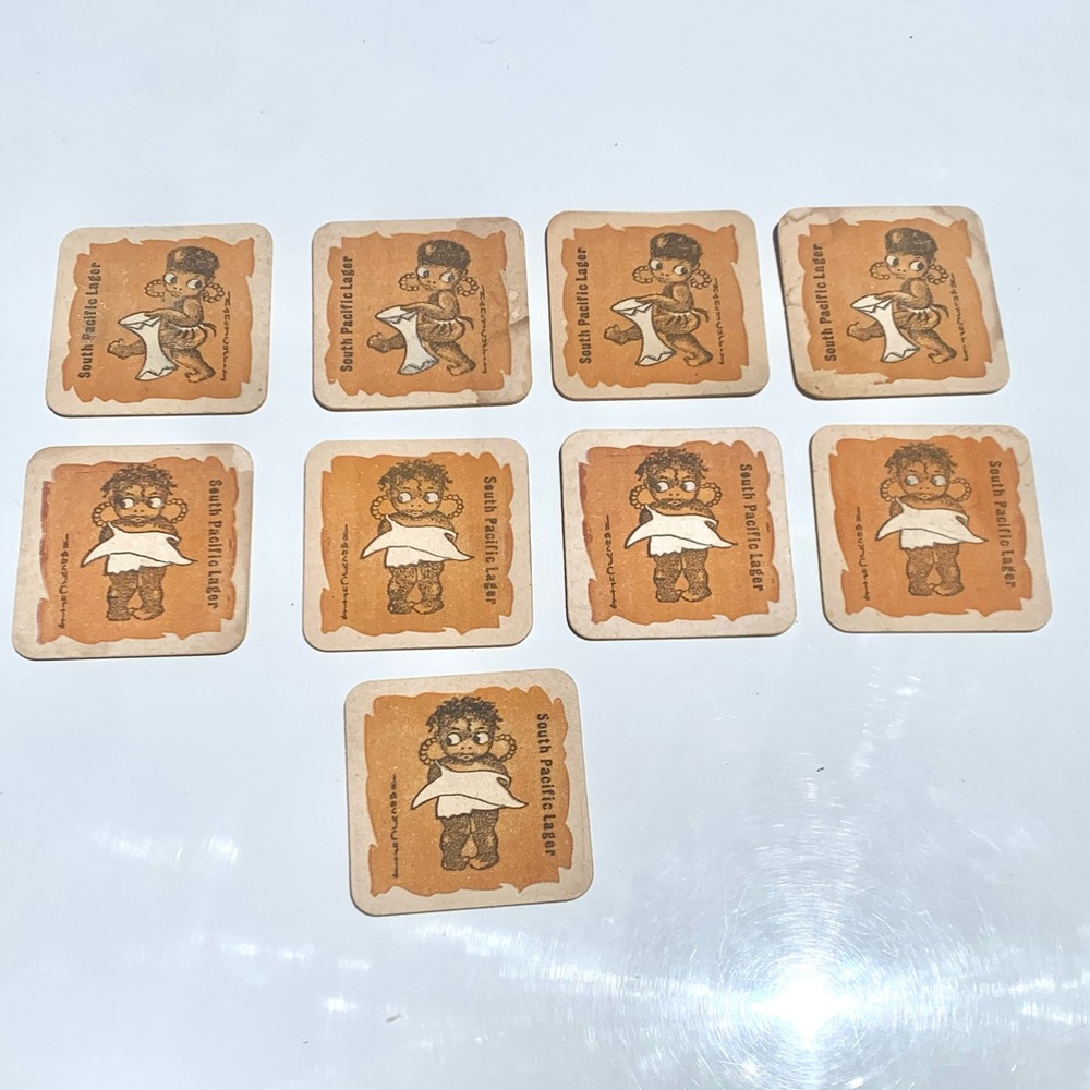 9 Vintage South Pacific Lager Beer Coasters From Papua New Guinea Collector Item